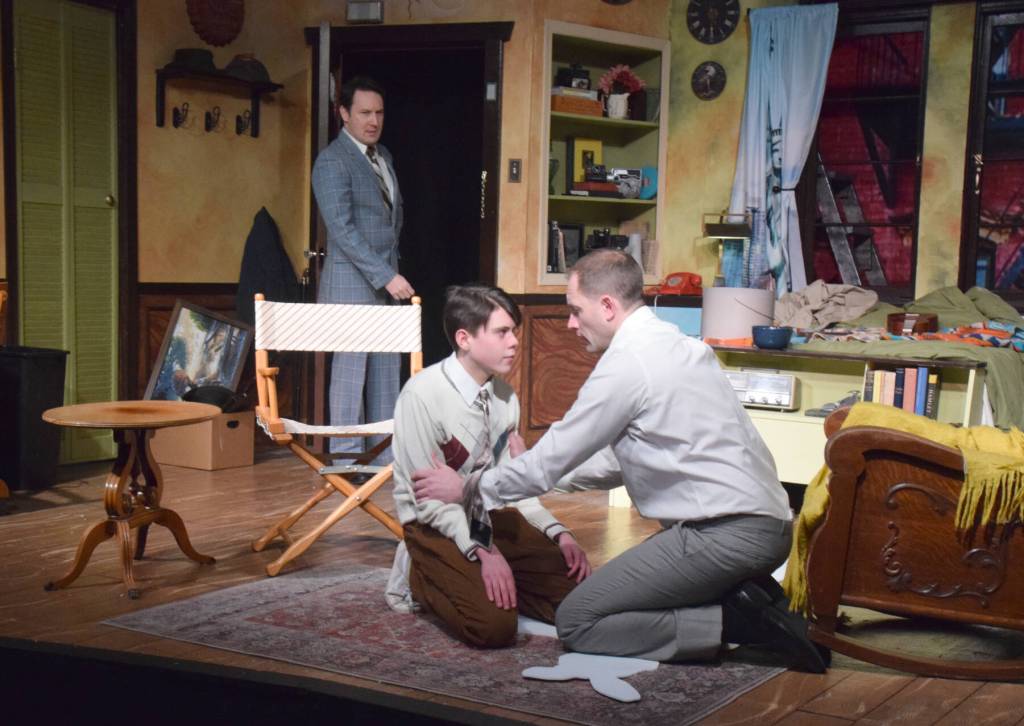 Jerrod Bondy (as Leo Herman), Finley Wilmot (as Nick Burns) and Andrew Weitzel (as Murray Burns) in CCT&rsquo;s &ldquo;A Thousand Clowns.&rdquo; (Barry Coulter photo)