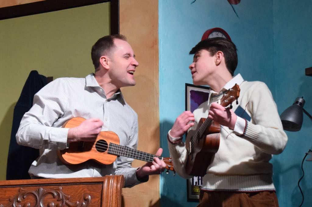 Andrew Weitzel (as Murray Burns) and Finley Wilmot (as Nick Burns) in CCT&rsquo;s &ldquo;A Thousand Clowns.&rdquo; (Barry Coulter photo)